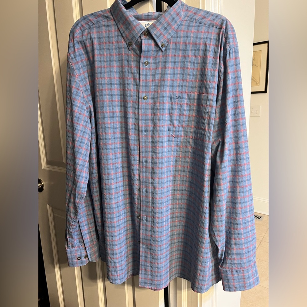 Southern Tide Mens Intercoastal Plaid Performance Shirt - XXL